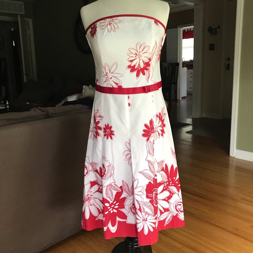 Red and white swing dress.